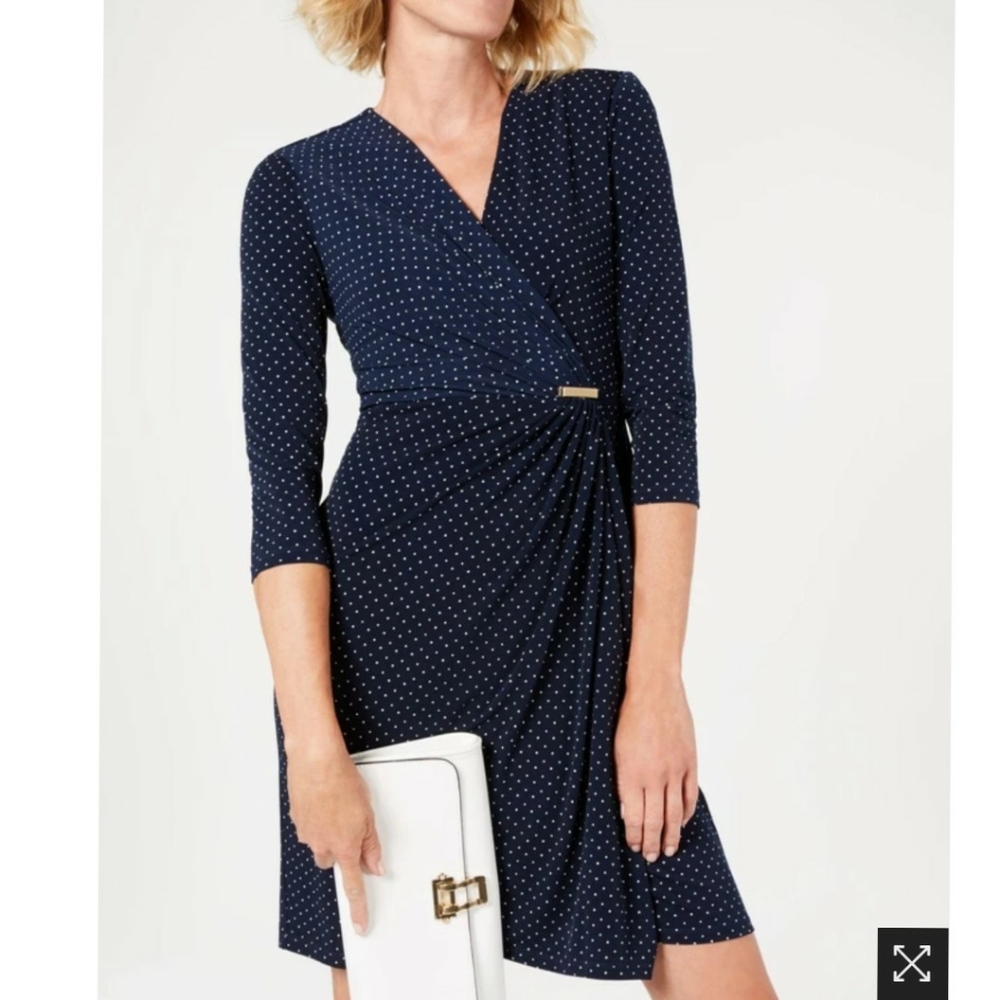 🆕️➕ Charter Club 💜 Polka Dot Dress - Picture 2 of 3